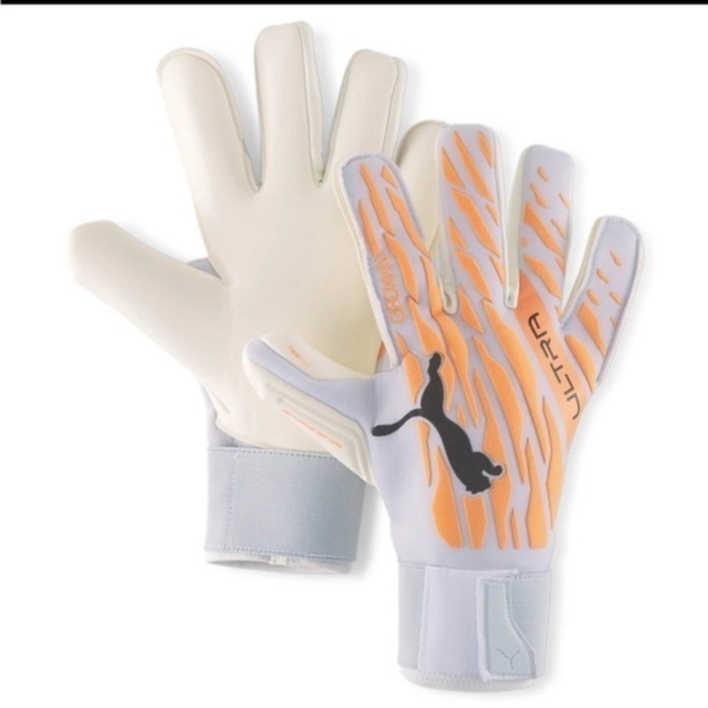 New PUMA Ultra Grip Hybrid Pro Goalkeeper Gloves Mens Orange Size 9